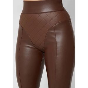 Maniere De Voir vegan leather leggings size 4 NEW